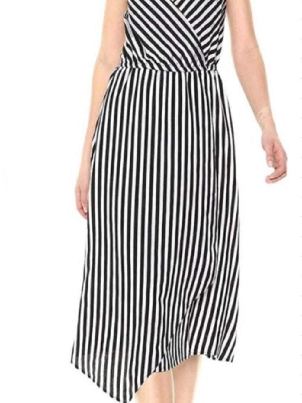 Striped Asymmetric Slip Dress - Picture 2 of 2